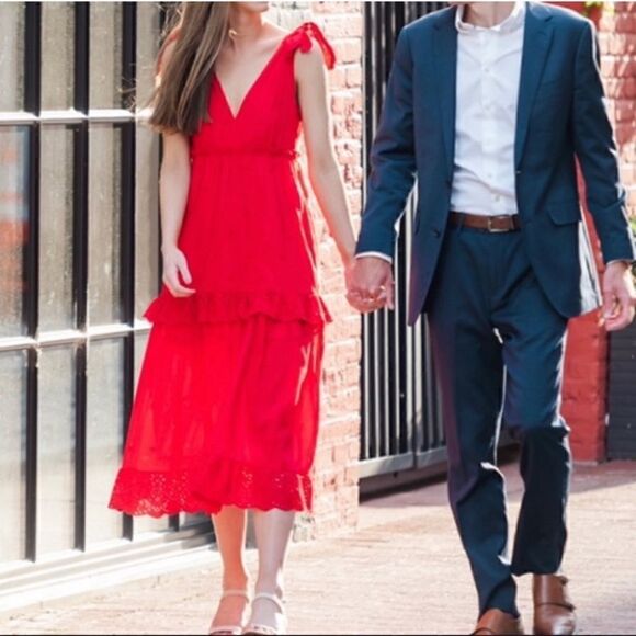 ZARA OPENWORK EMBROIDERED DRESS WITH BOW STRAPS - Picture 6 of 13